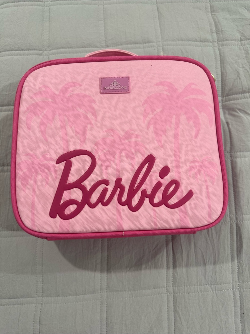 Impressions Pink Barbie Palm-Print Cosmetic Case